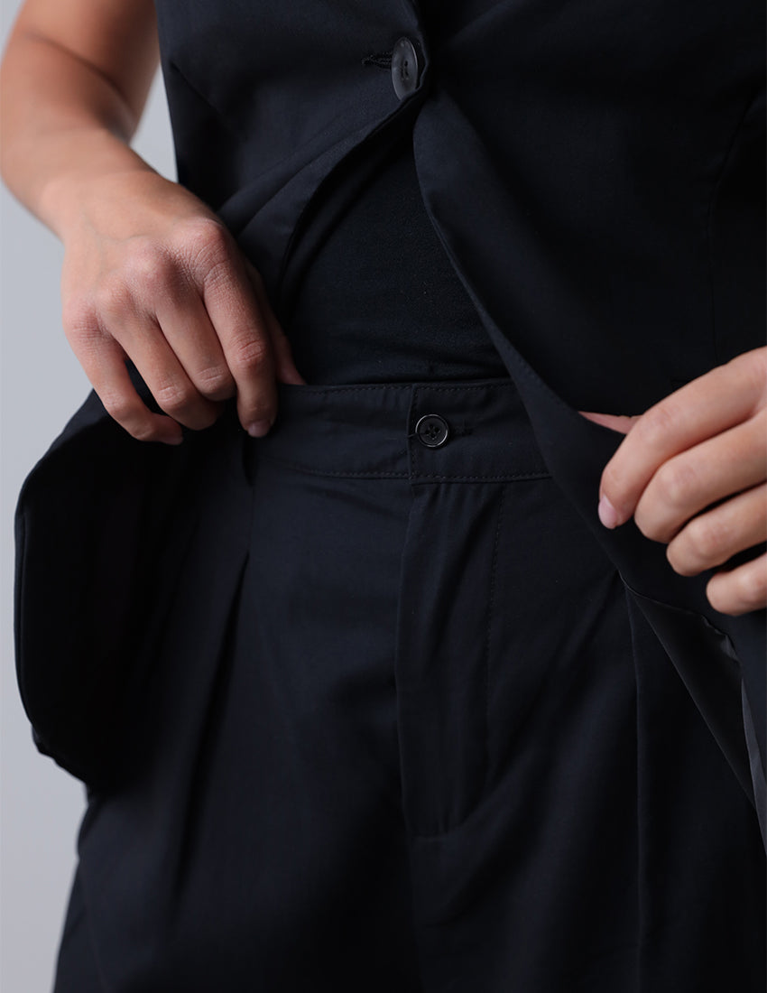 Two-piece vest with wide-leg pants