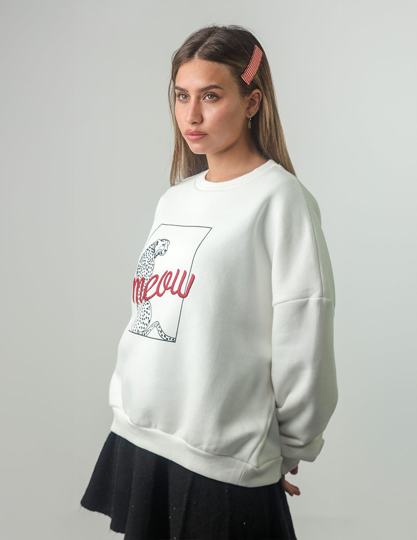 White Printed Sweatshirt