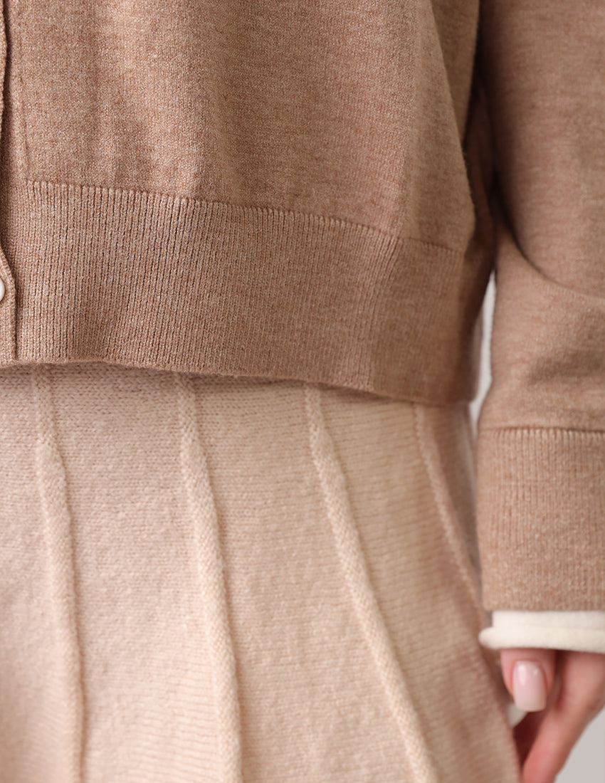 Beige button-down blouse