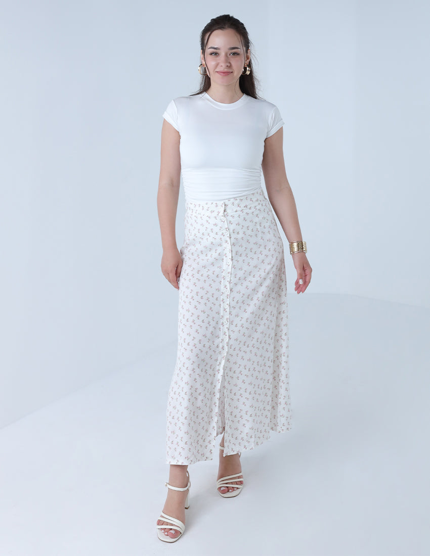 تنورة ميدي مزهرة