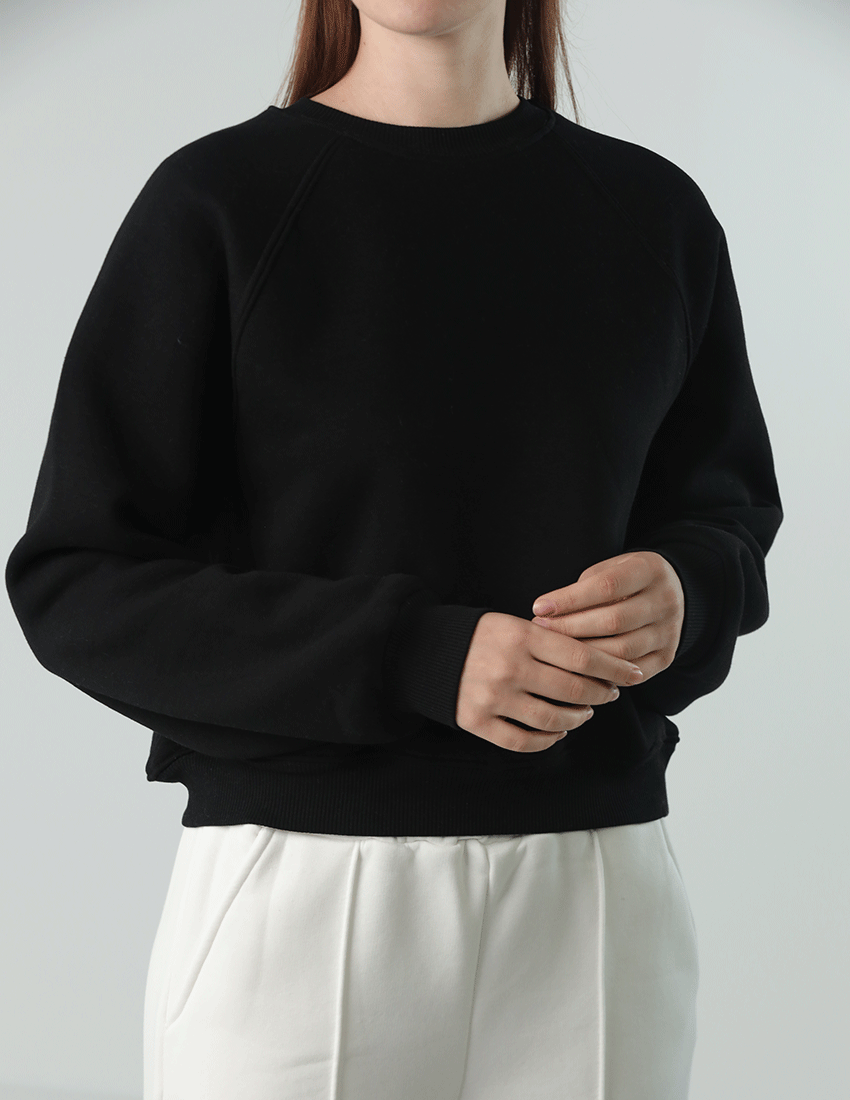 سويت شيرت قطني بأكمام راجلان