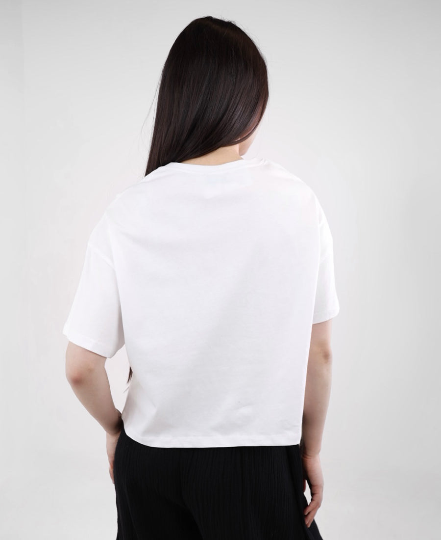 Printed pins white over size T-shirt