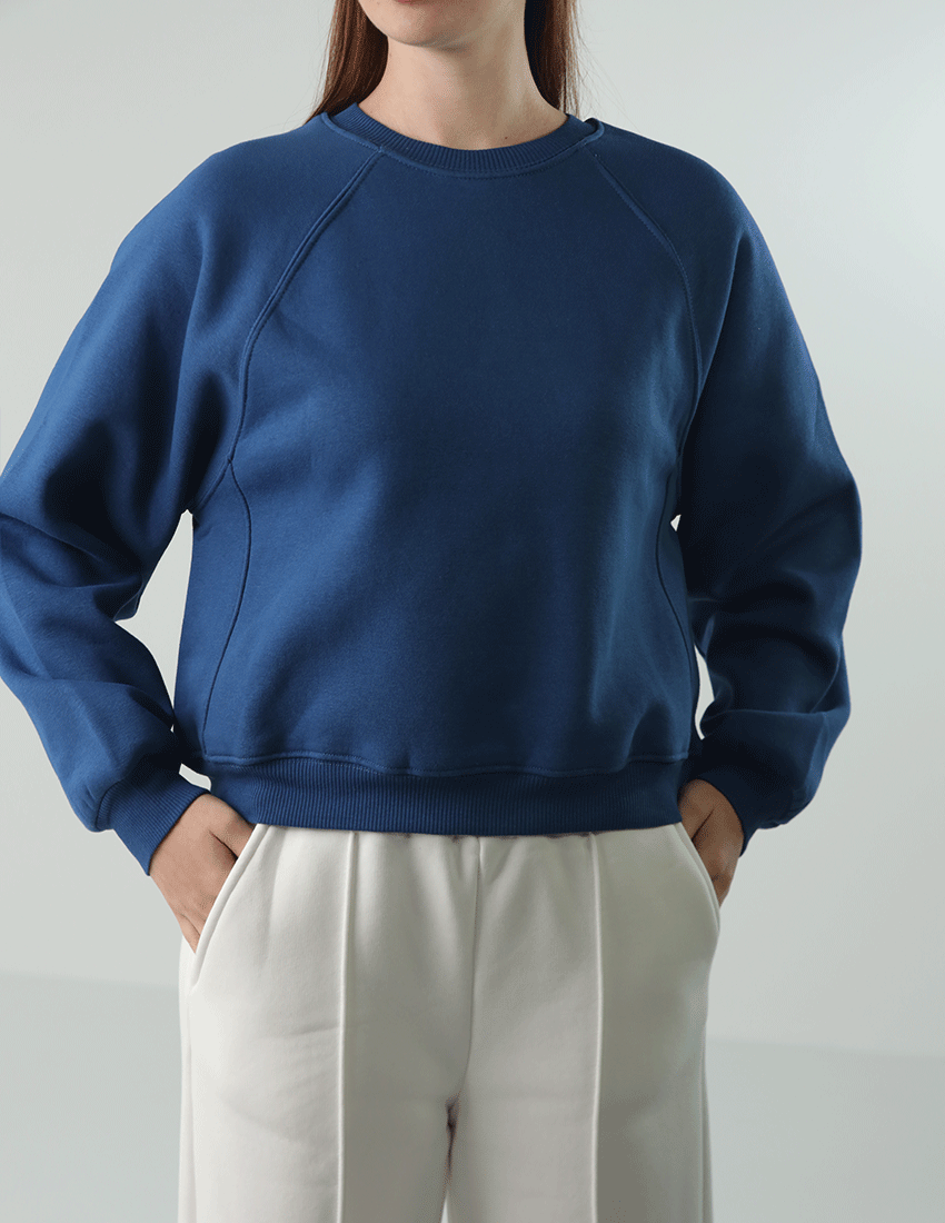 سويت شيرت قطني بأكمام راجلان