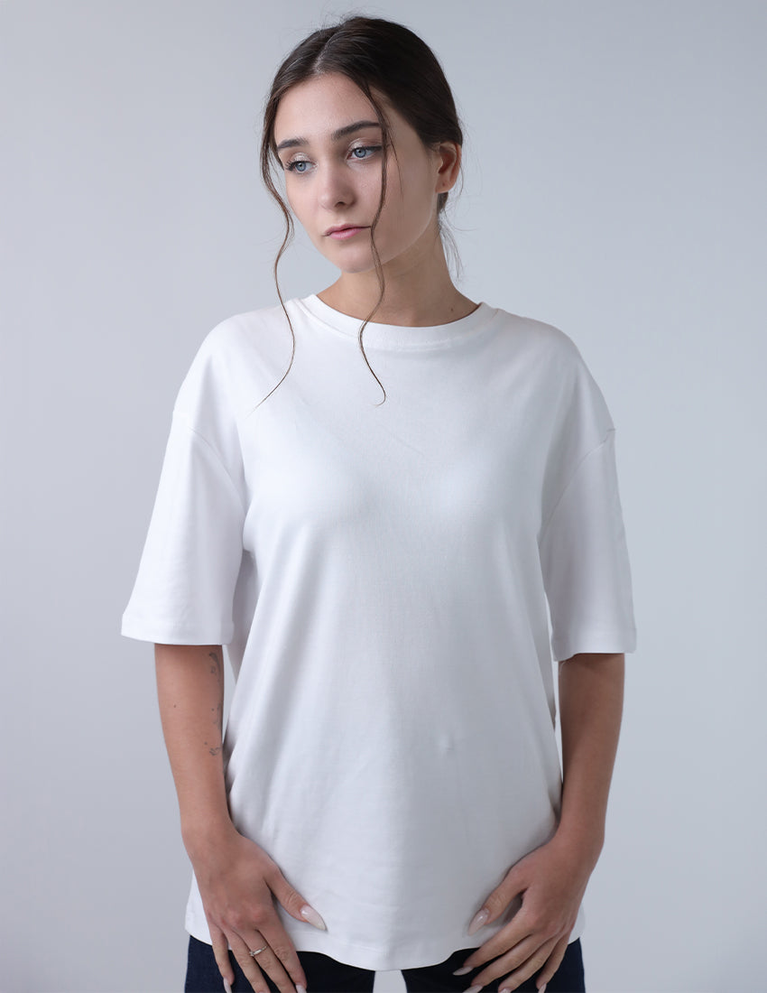 تي شيرت كبير الحجم برقبة دائرية