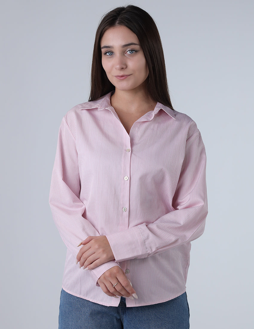 قميص مخطط بألوان الباستيل