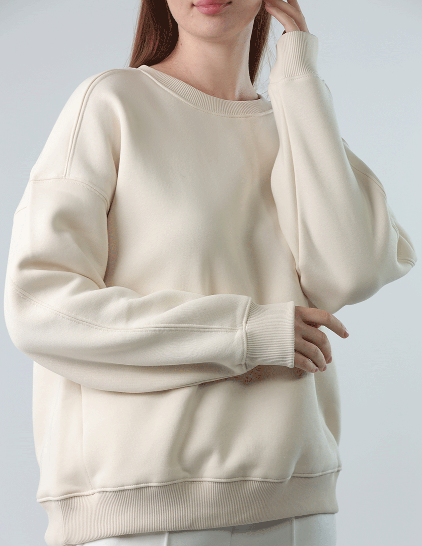 سترة قطنية بياقة دائرية