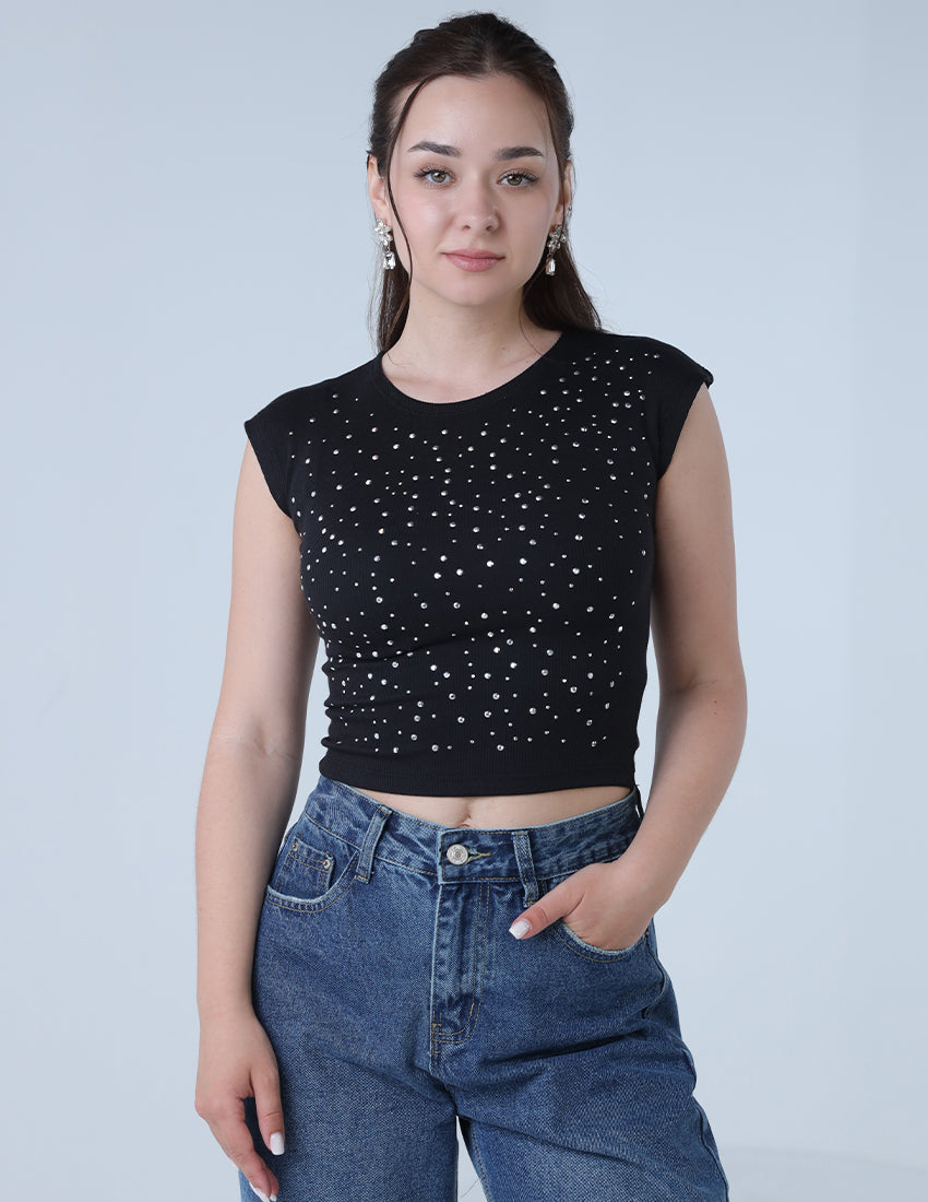 ستراس - توب بدون أكمام