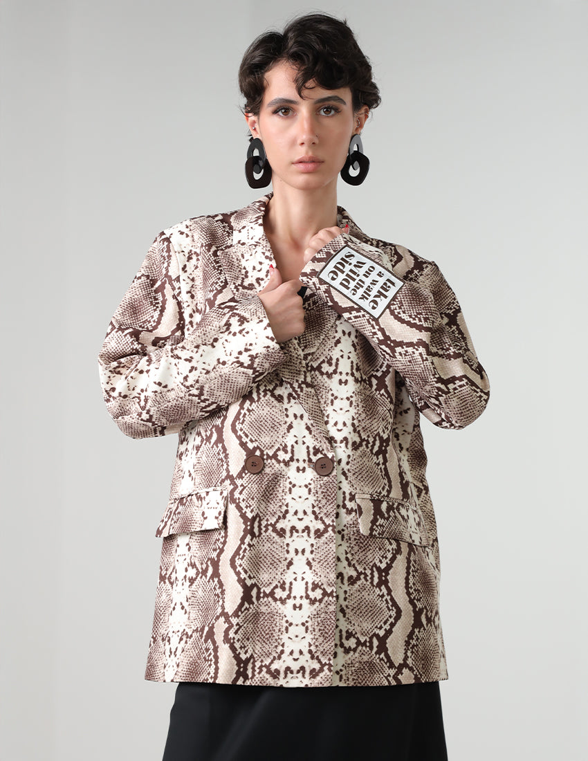 Oversized snakeskin blazer