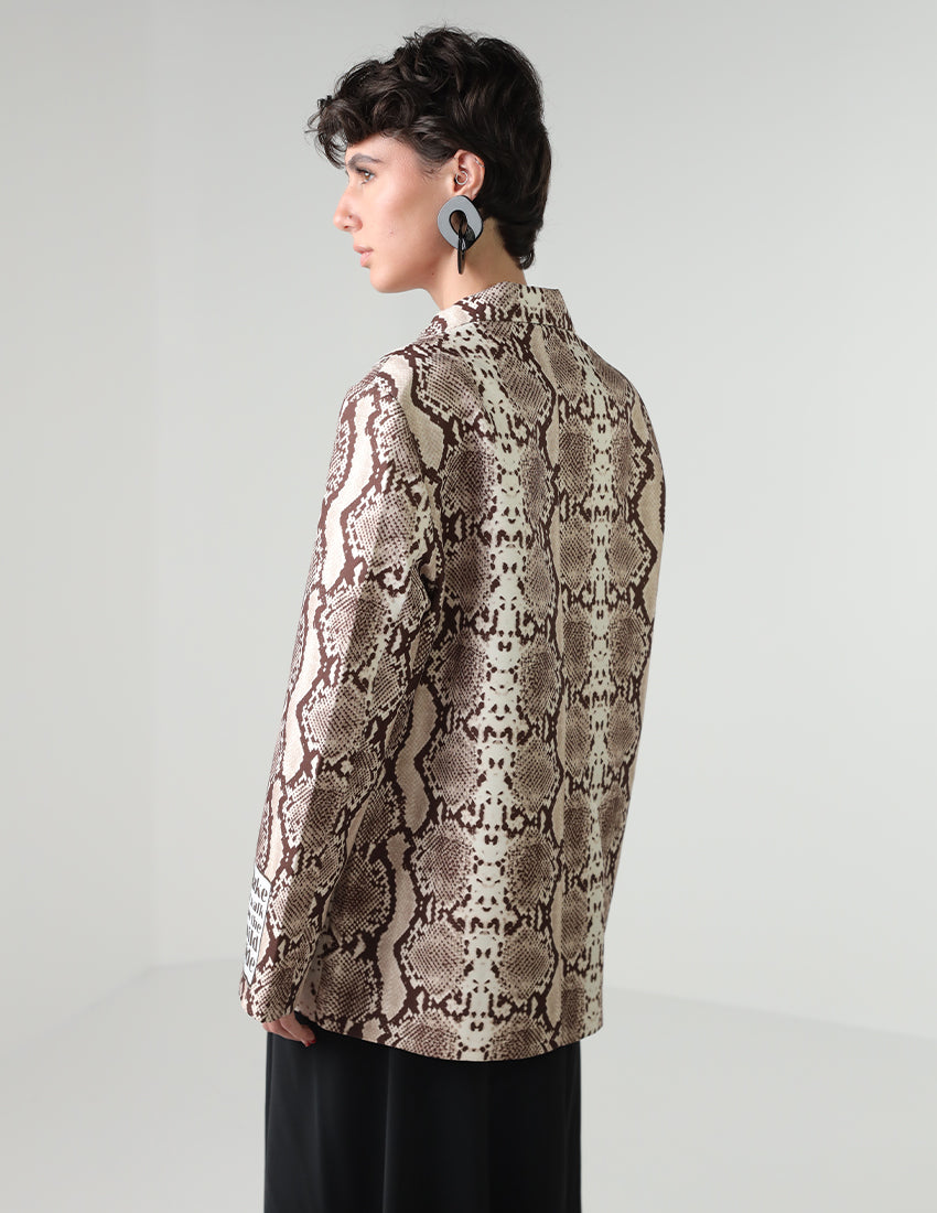 Oversized snakeskin blazer