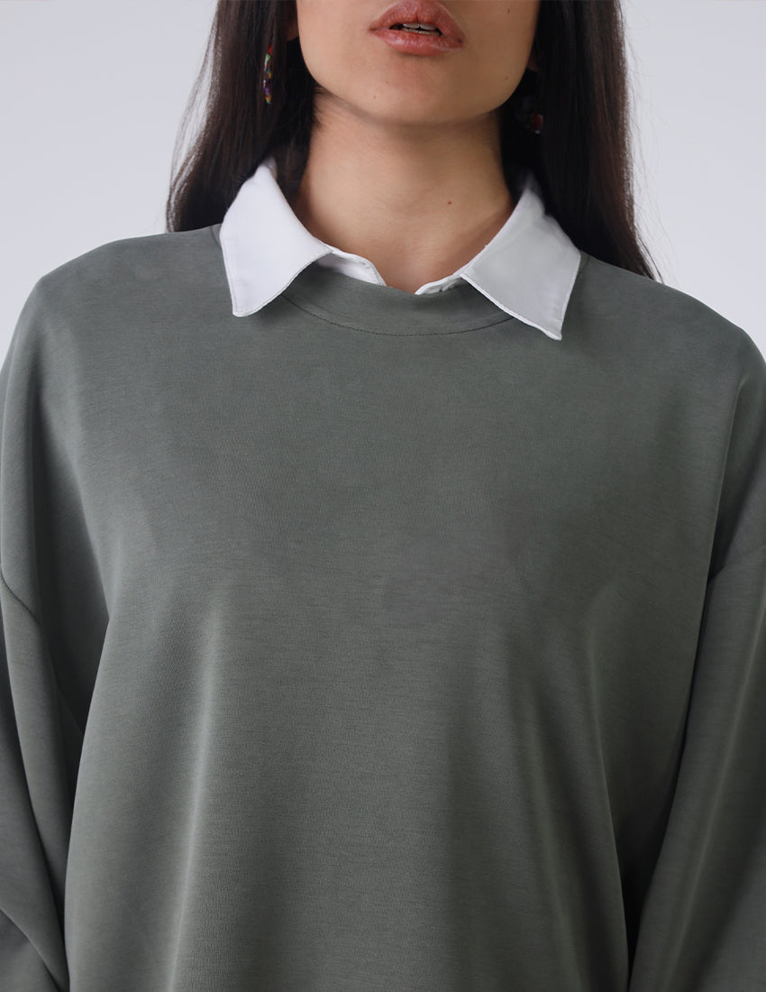 سترة سادة كبيرة الحجم