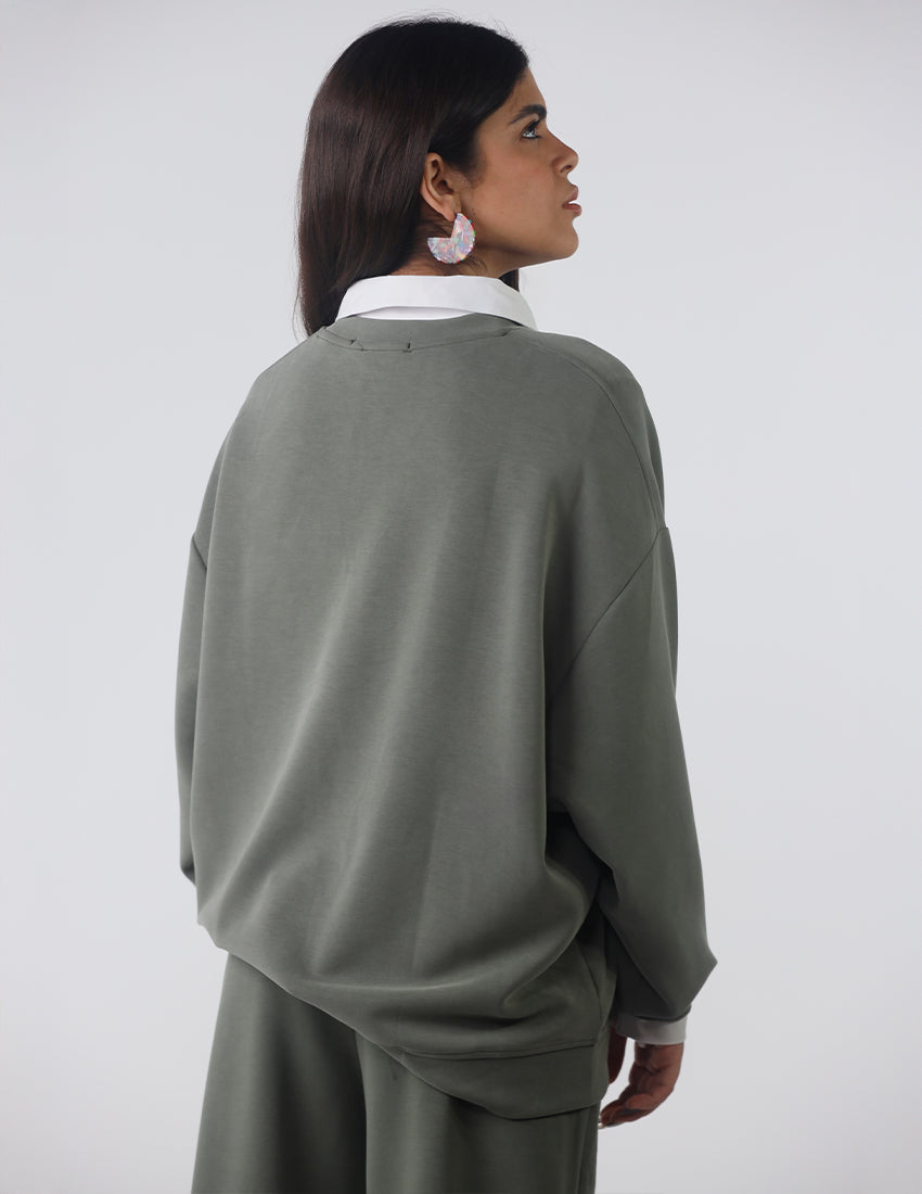 سترة سادة كبيرة الحجم