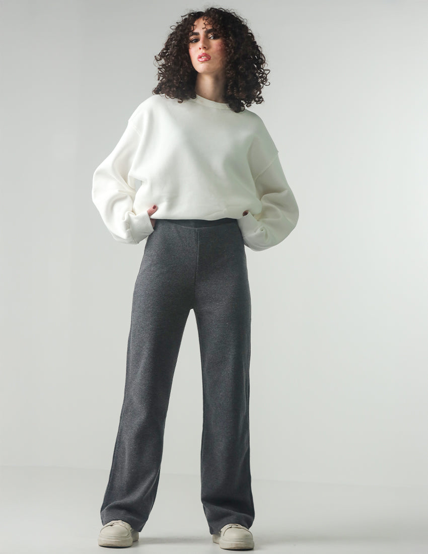 بنطلون قطني مستقيم الساق