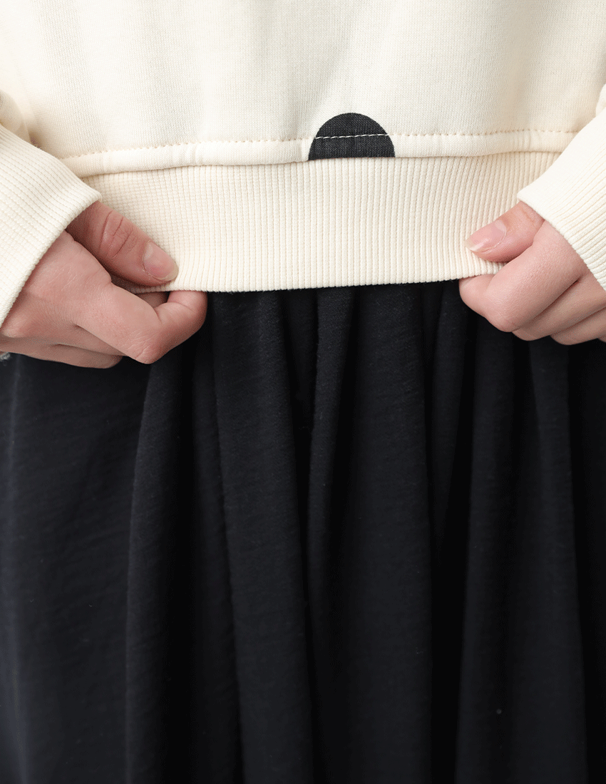 سويت شيرت قطني منقط بياقة دائرية