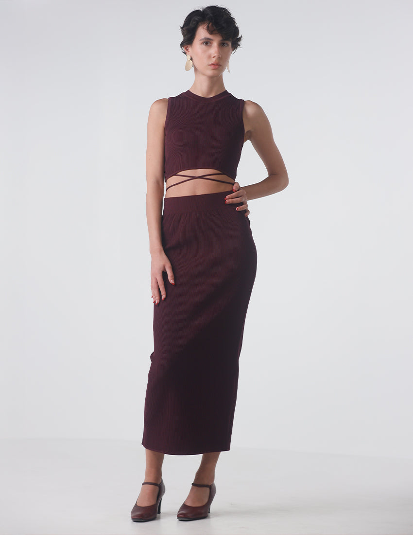 Tricot Two-Piece Set : Top and skirt