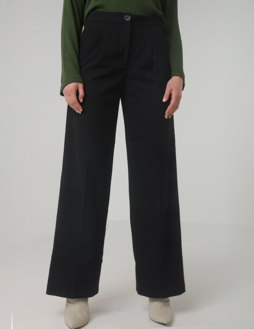 Tailored High-Waist Black Pants