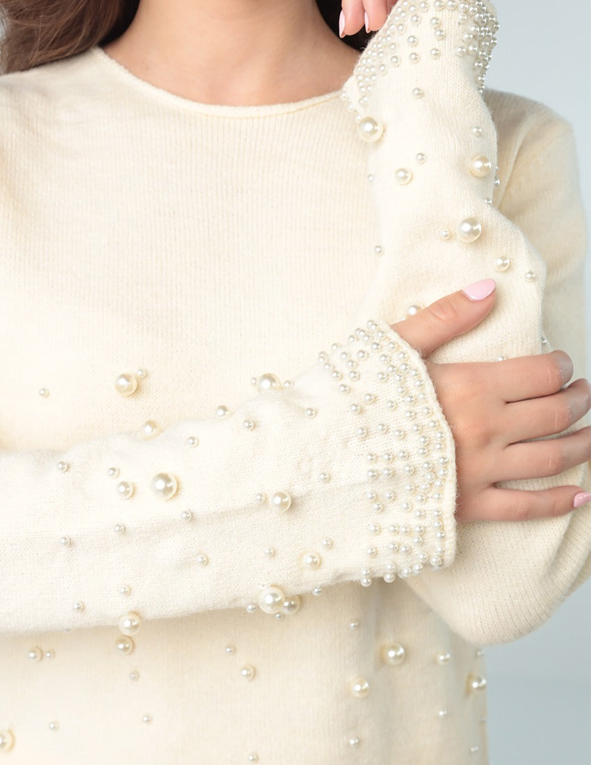 Two-Piece Set with Synthetic Pearl Details