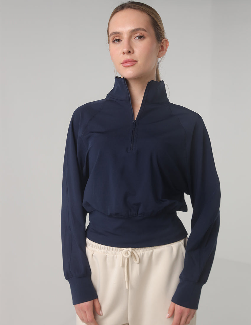 سويت شيرت رياضي كبير الحجم بنصف سحاب