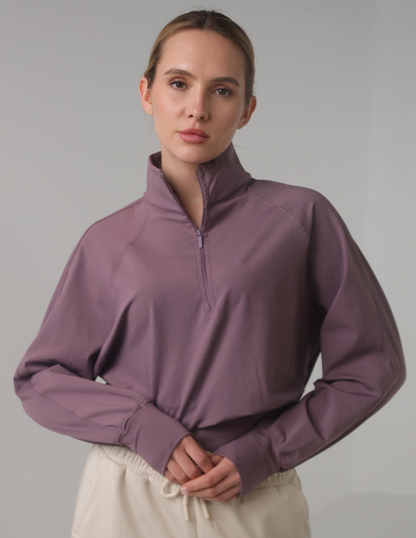 سويت شيرت رياضي كبير الحجم بنصف سحاب