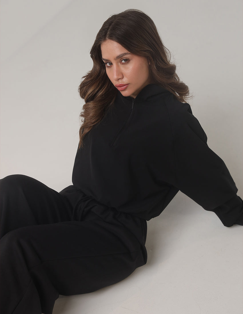 سويت شيرت رياضي كبير الحجم بنصف سحاب