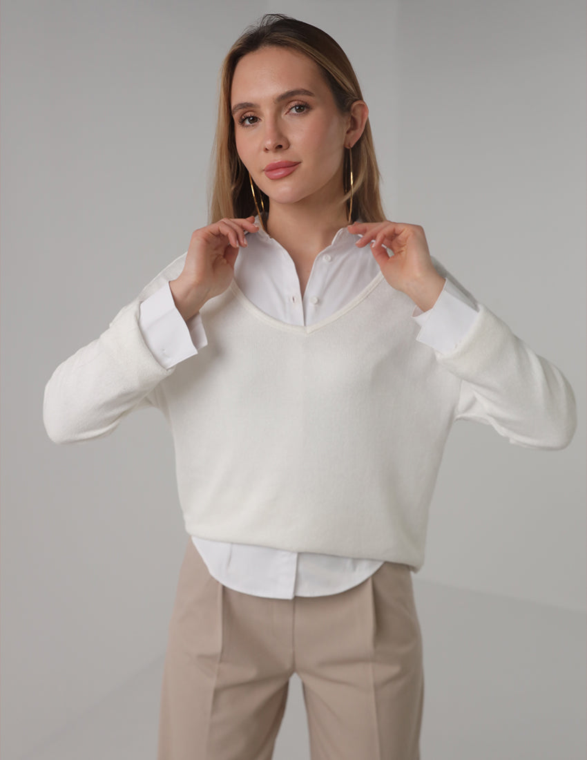 V-Neck Long-Sleeve Top