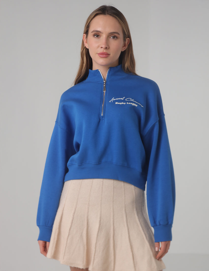 Zip-up Printed Sweatshirt