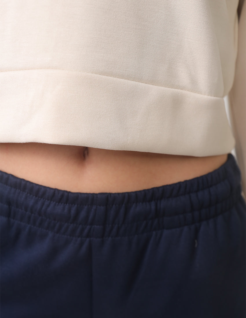Half-Zip Cropped Oversized Sweater