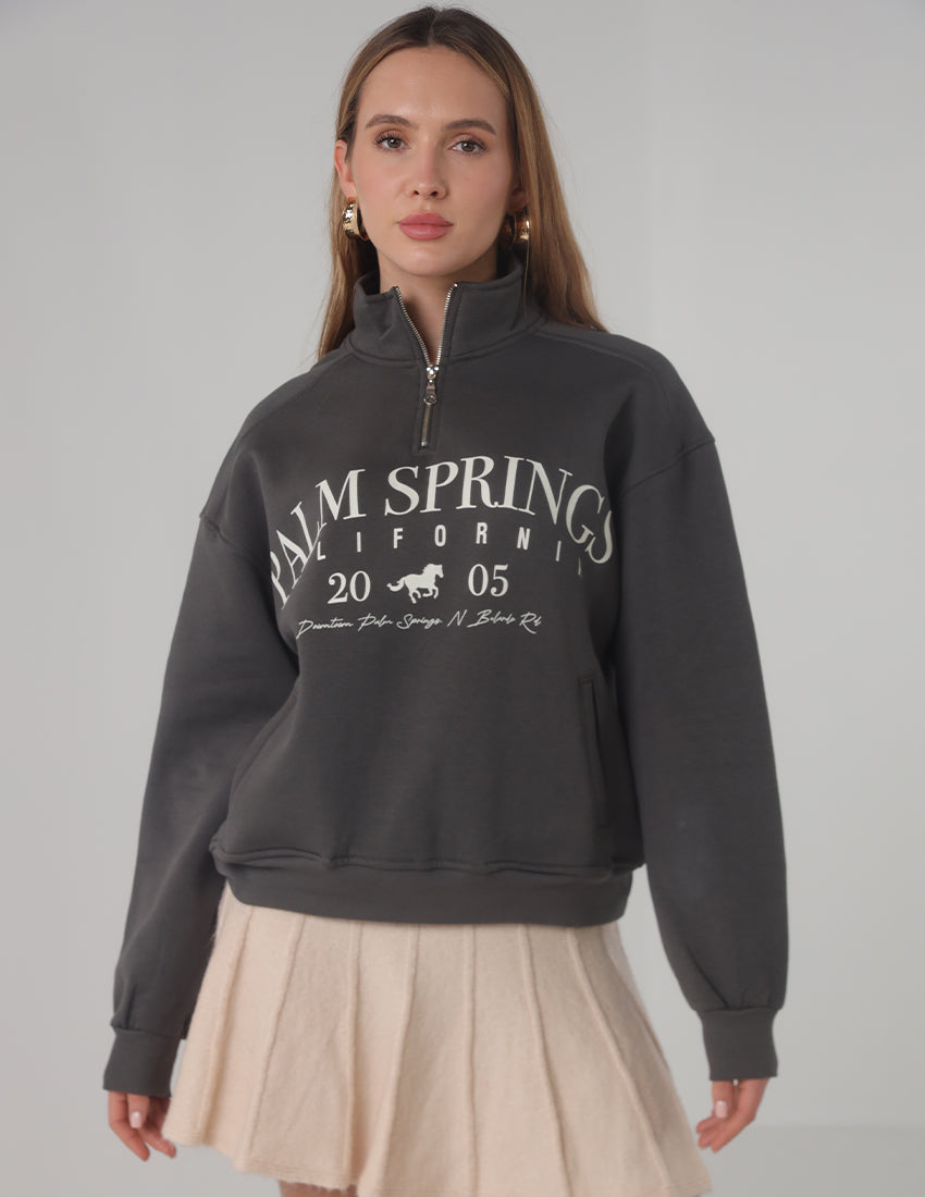 سويت شيرت بسحاب من بالم سبرينغز