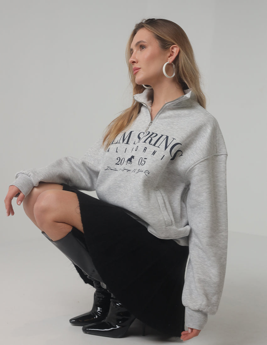 سويت شيرت بسحاب من بالم سبرينغز