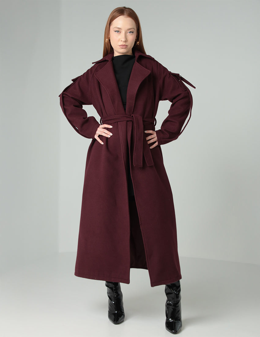 Long Burgundy Coat