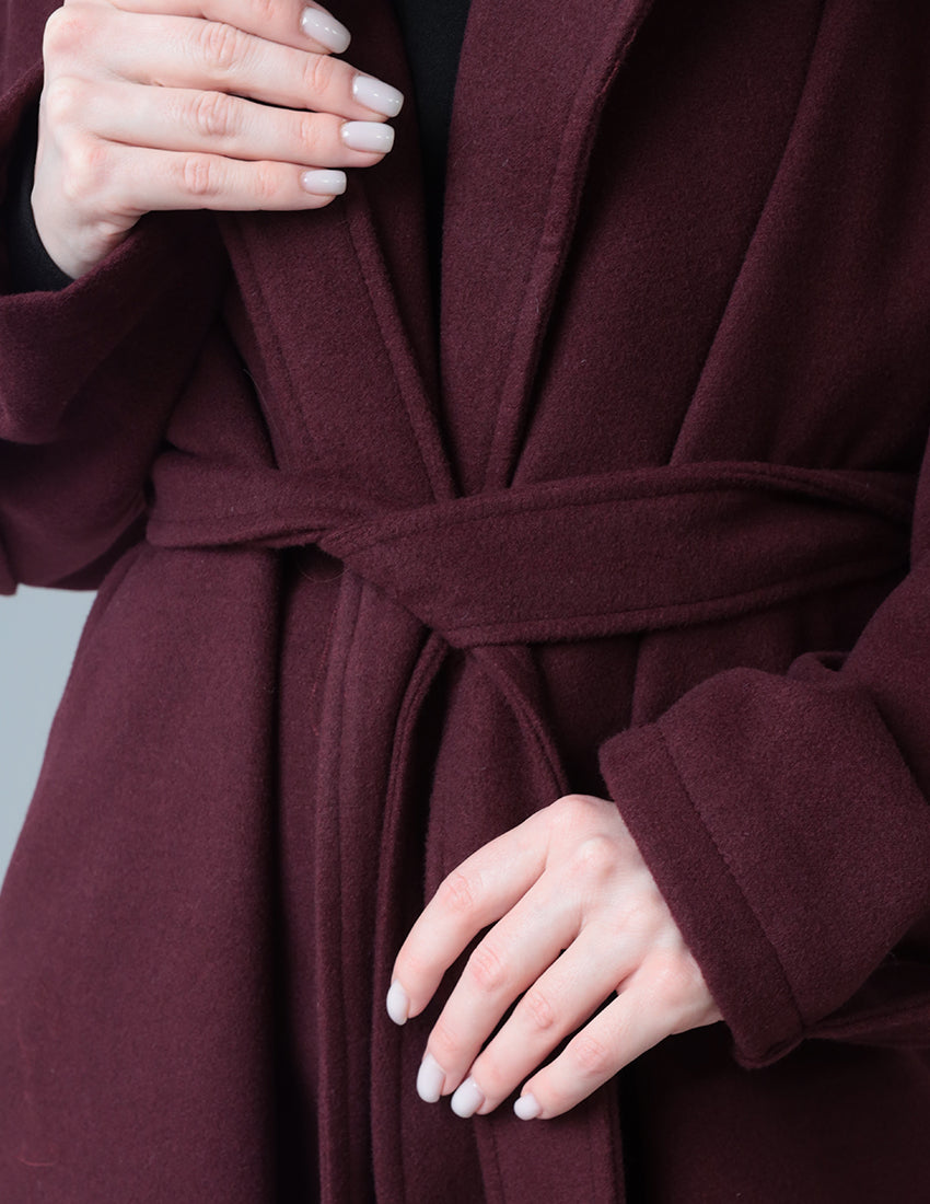 Long Burgundy Coat
