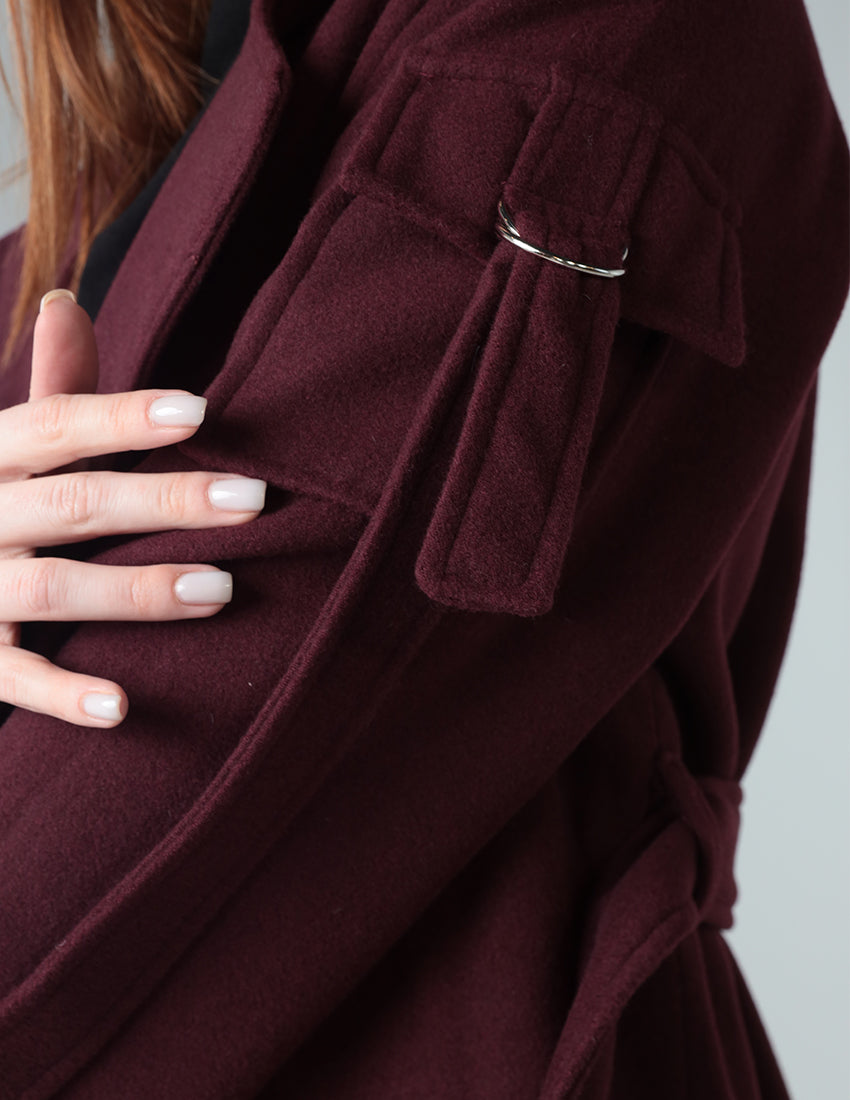 Long Burgundy Coat