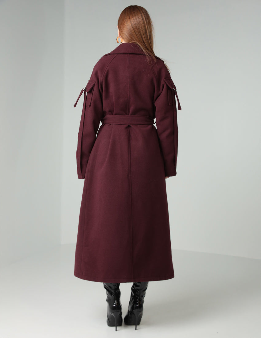 Long Burgundy Coat