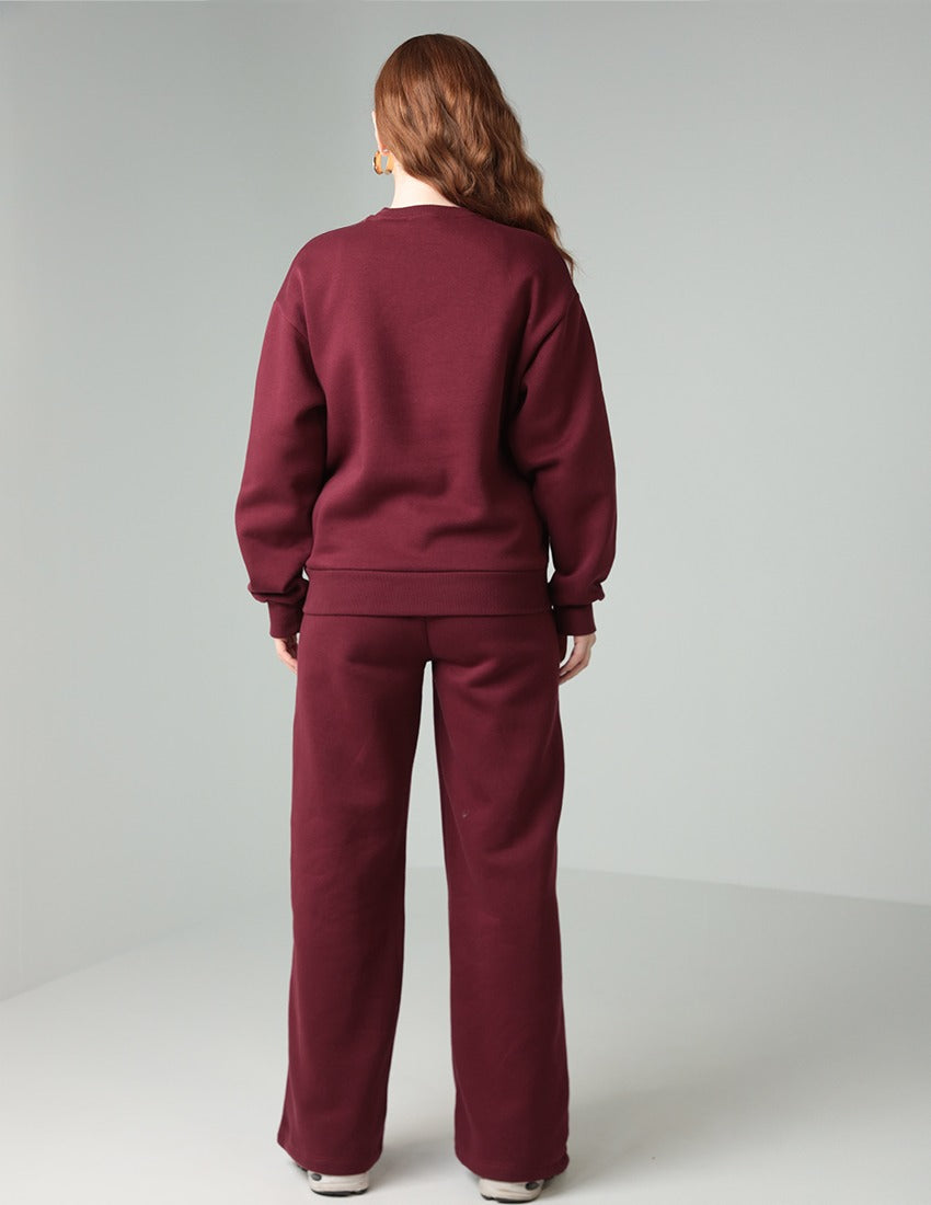 Two-Piece Sweatshirt and Wide-Legged Pants Set