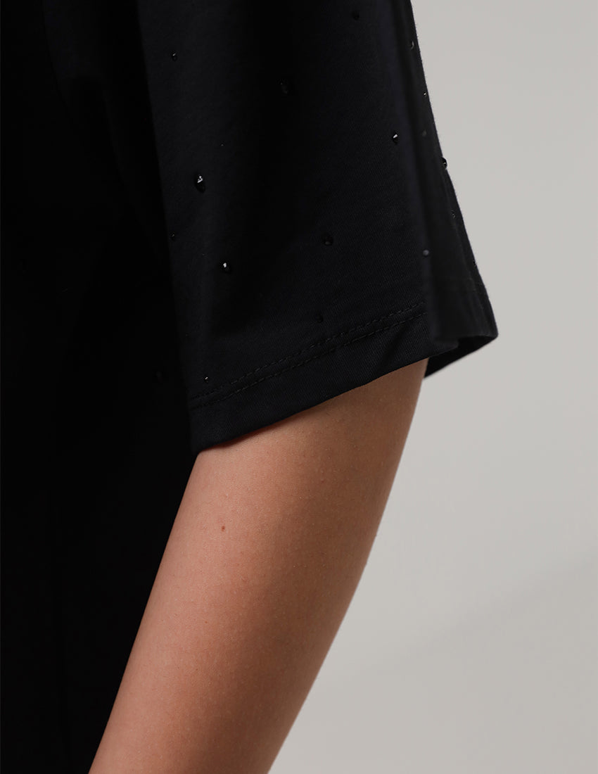 Oversized T-Shirt with Subtle Embellishments