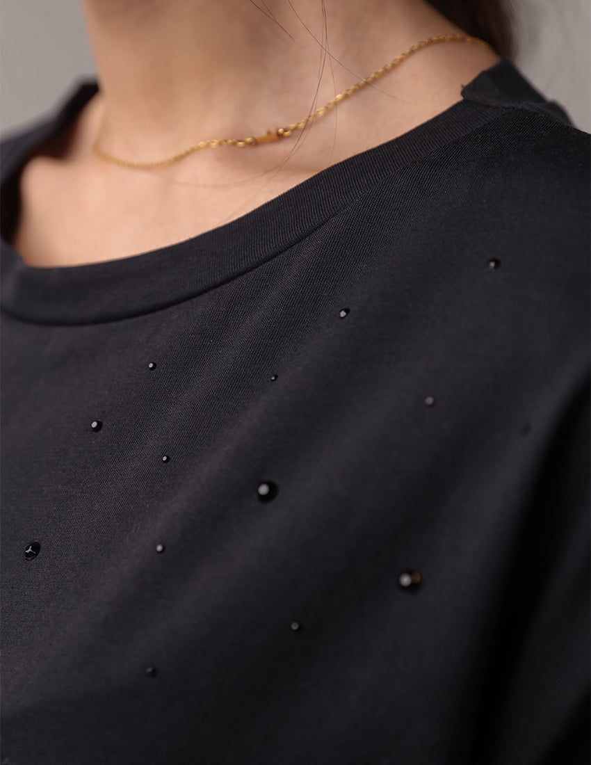 Oversized T-Shirt with Subtle Embellishments