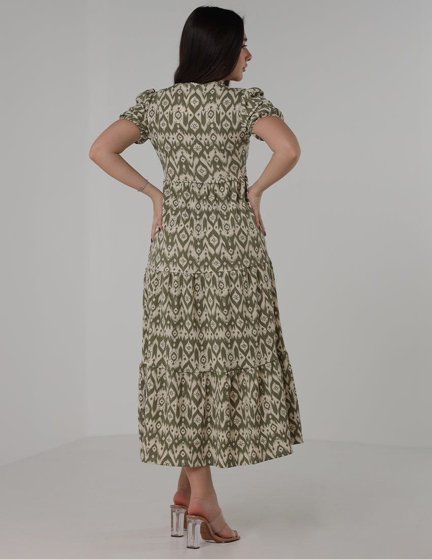 Geometric Print Maxi Dress