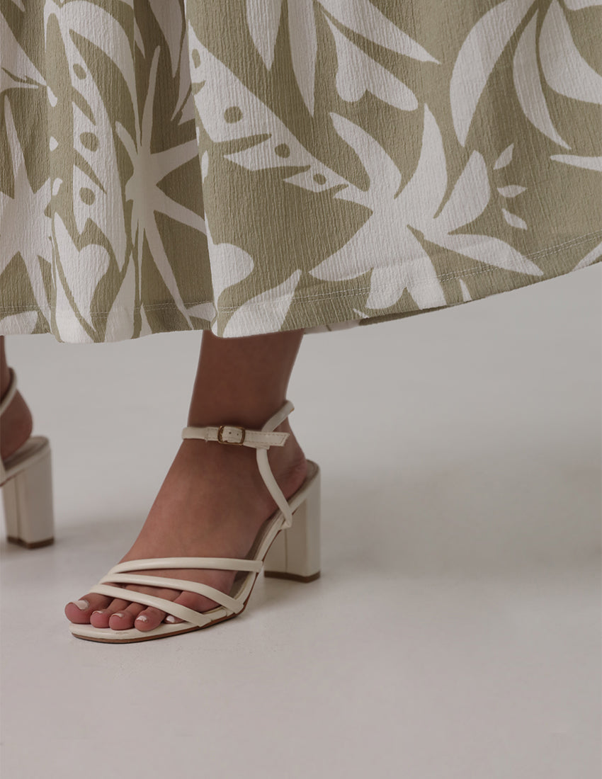 Palm Print Tiered Skirt