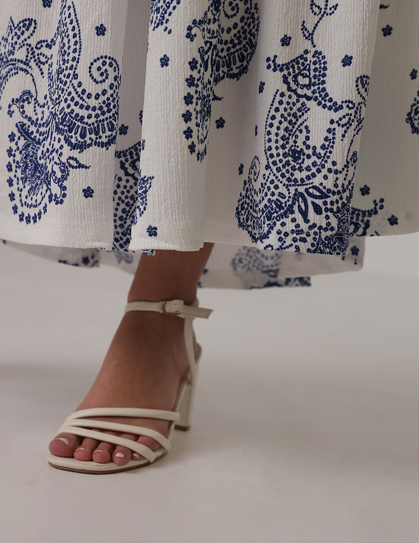 Pattern Printed Tiered Skirt