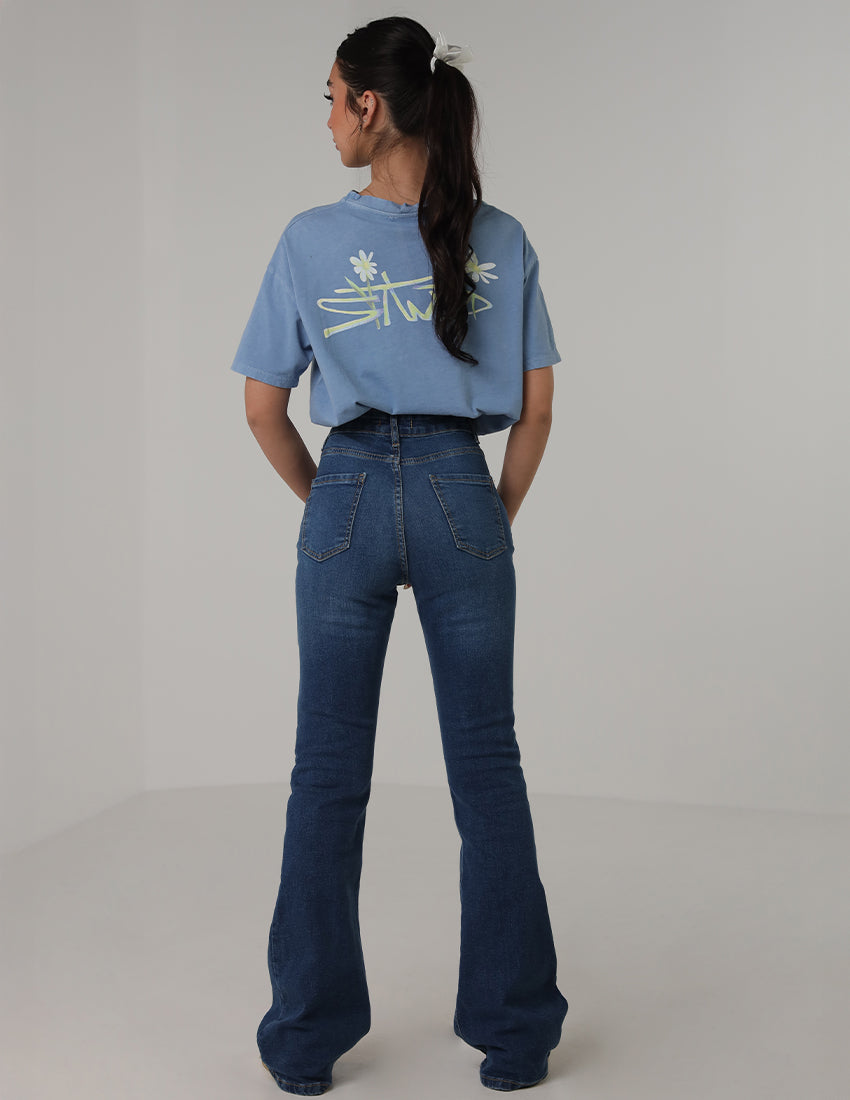 High-Waisted Flared Jeans