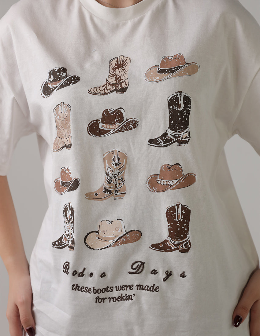 Oversized Graphic " COW-BOY" T-Shirt