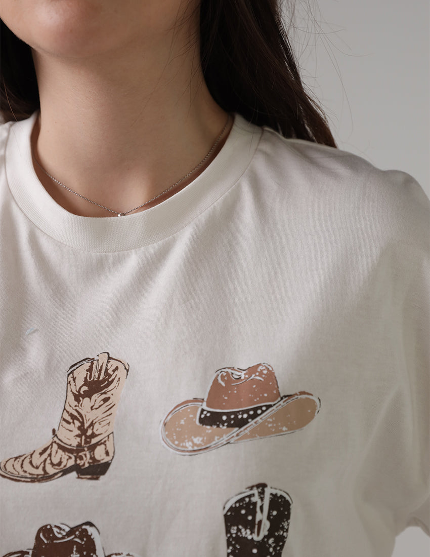 Oversized Graphic " COW-BOY" T-Shirt
