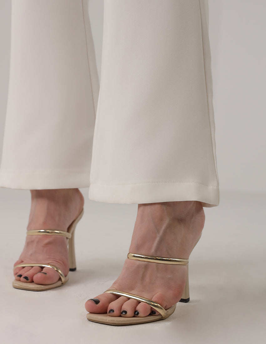 بنطلون ضيق واسع بخصر مرتفع