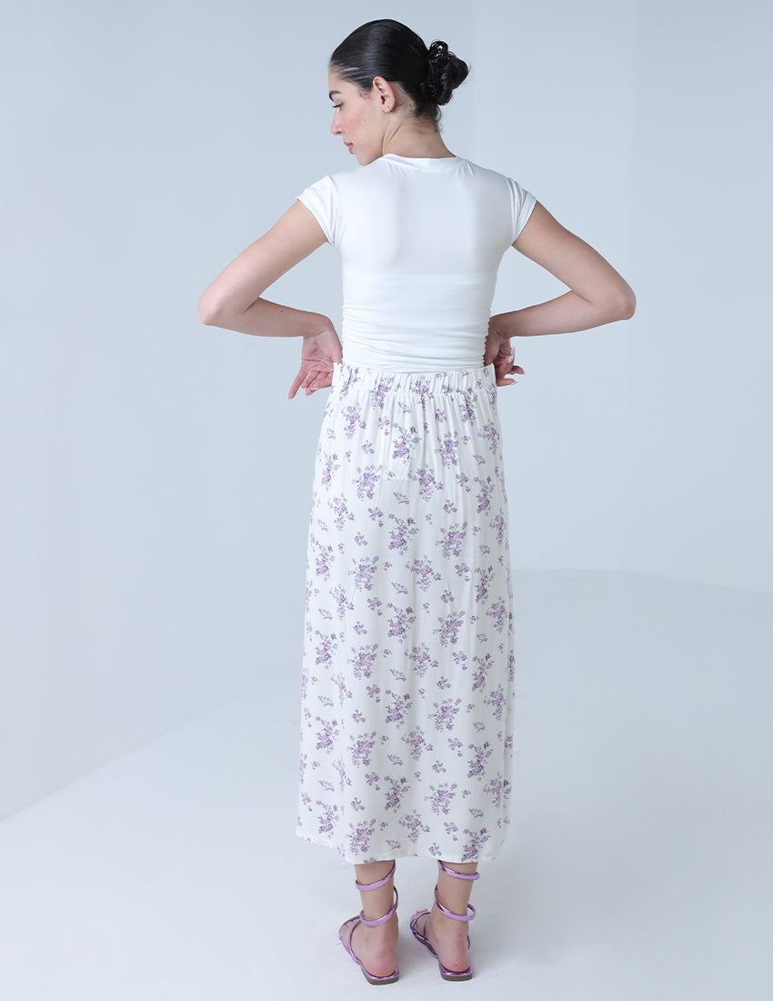 Floral midi skirt