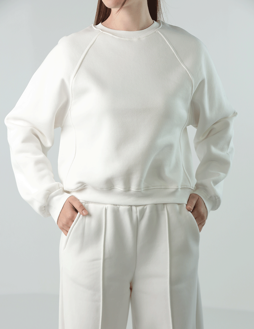 سويت شيرت قطني بأكمام راجلان