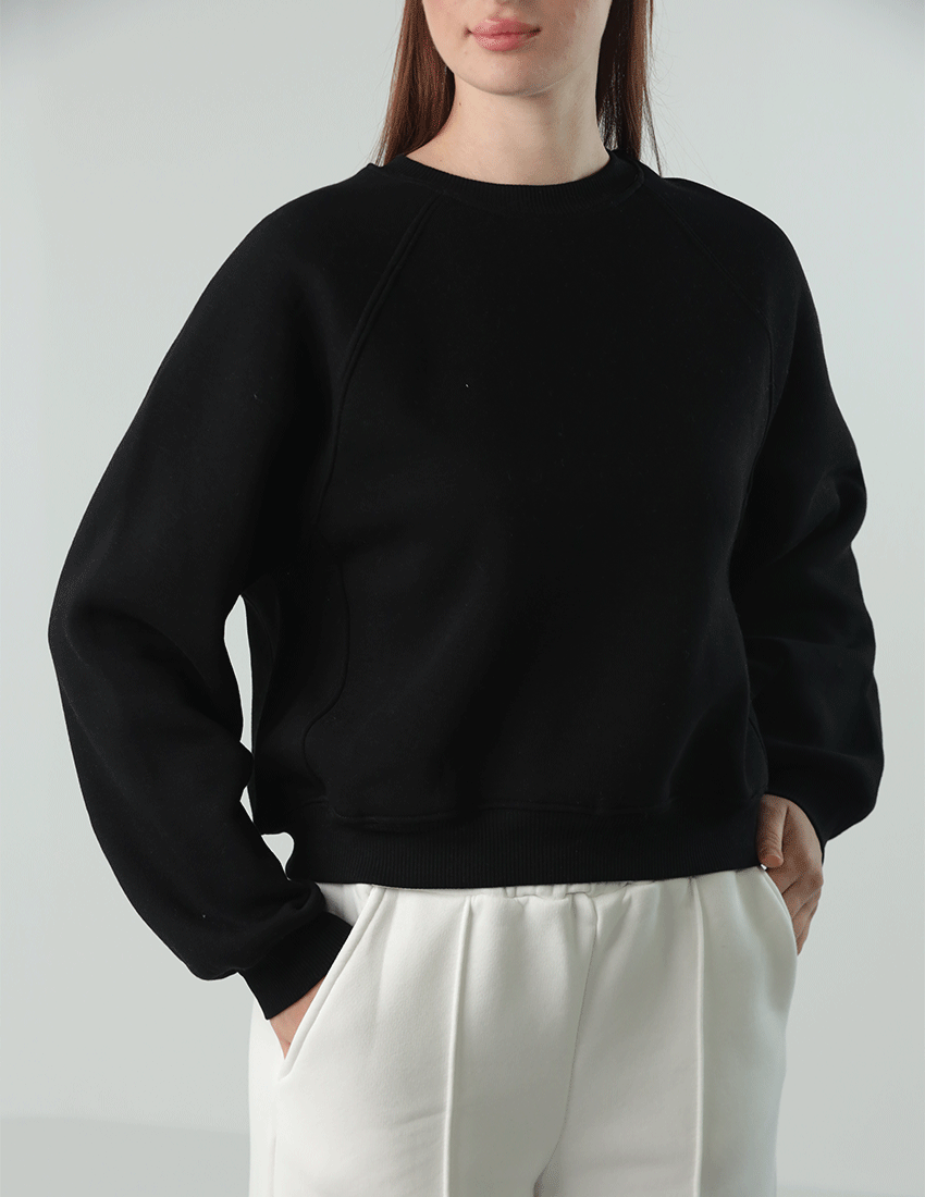 سويت شيرت قطني بأكمام راجلان