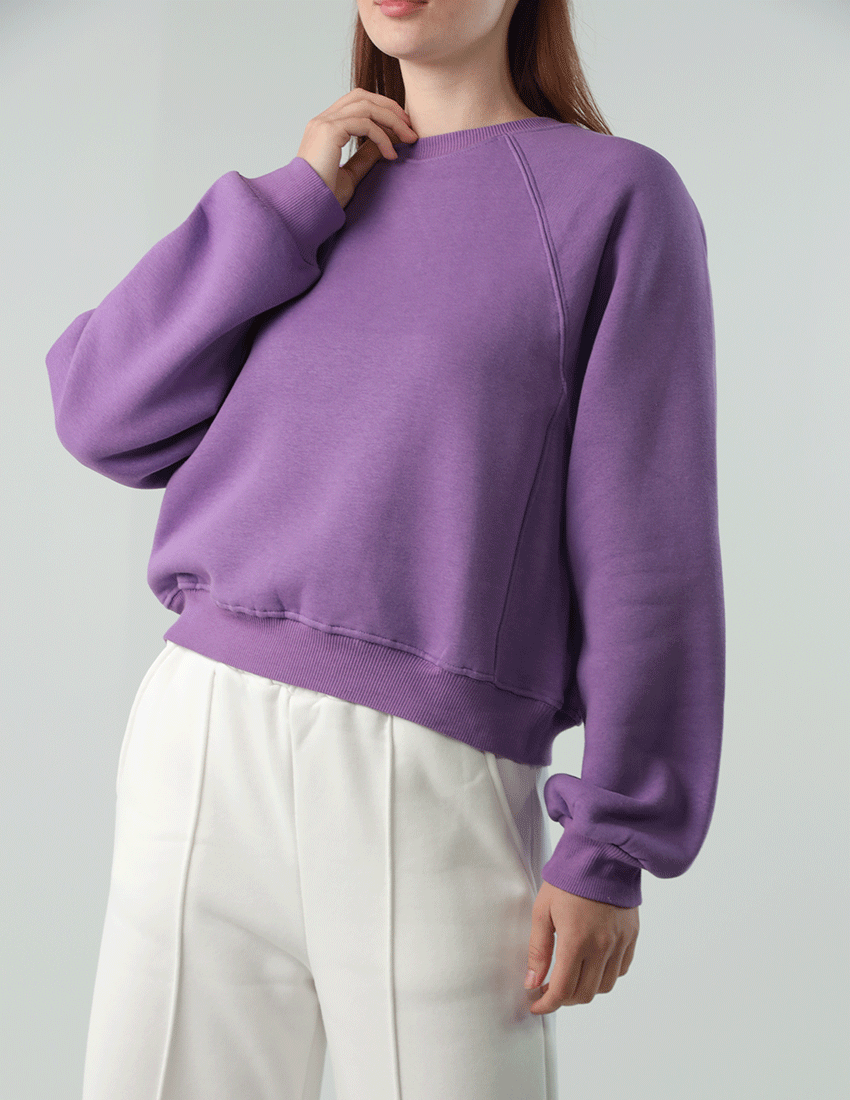 سويت شيرت قطني بأكمام راجلان