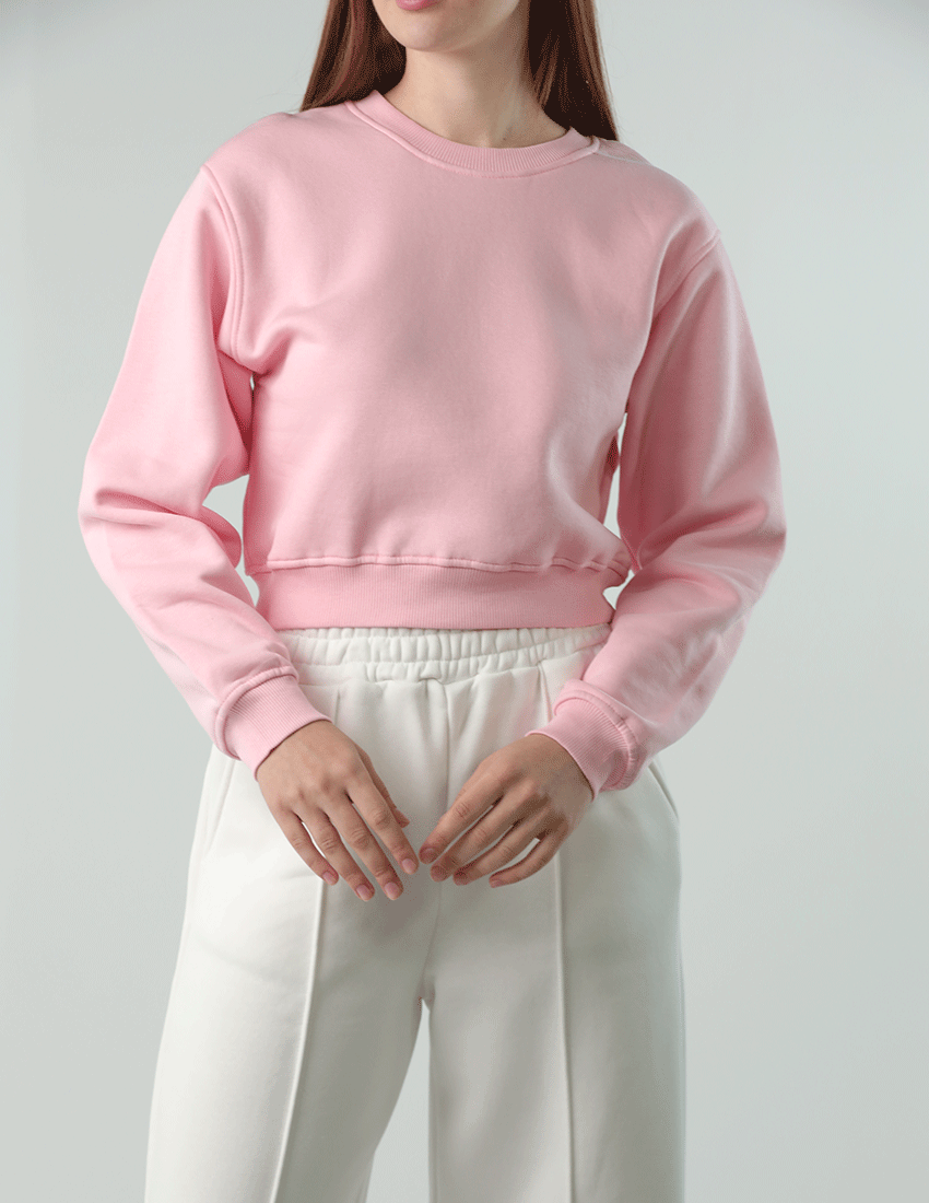 Cotton sweatshirt cropped