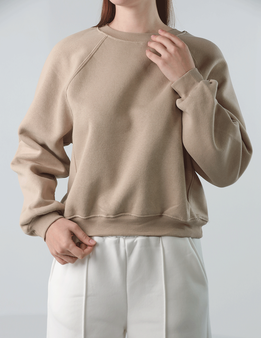 سويت شيرت قطني بأكمام راجلان