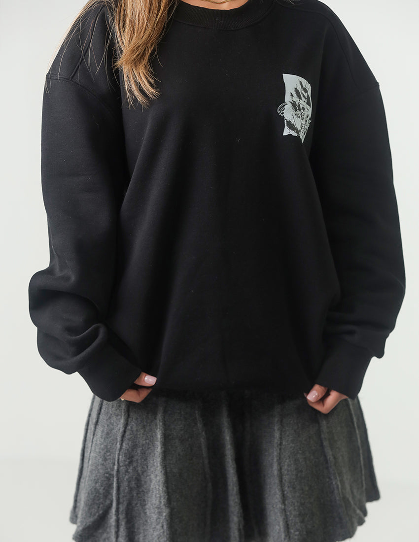 Black Printed Sweatshirt