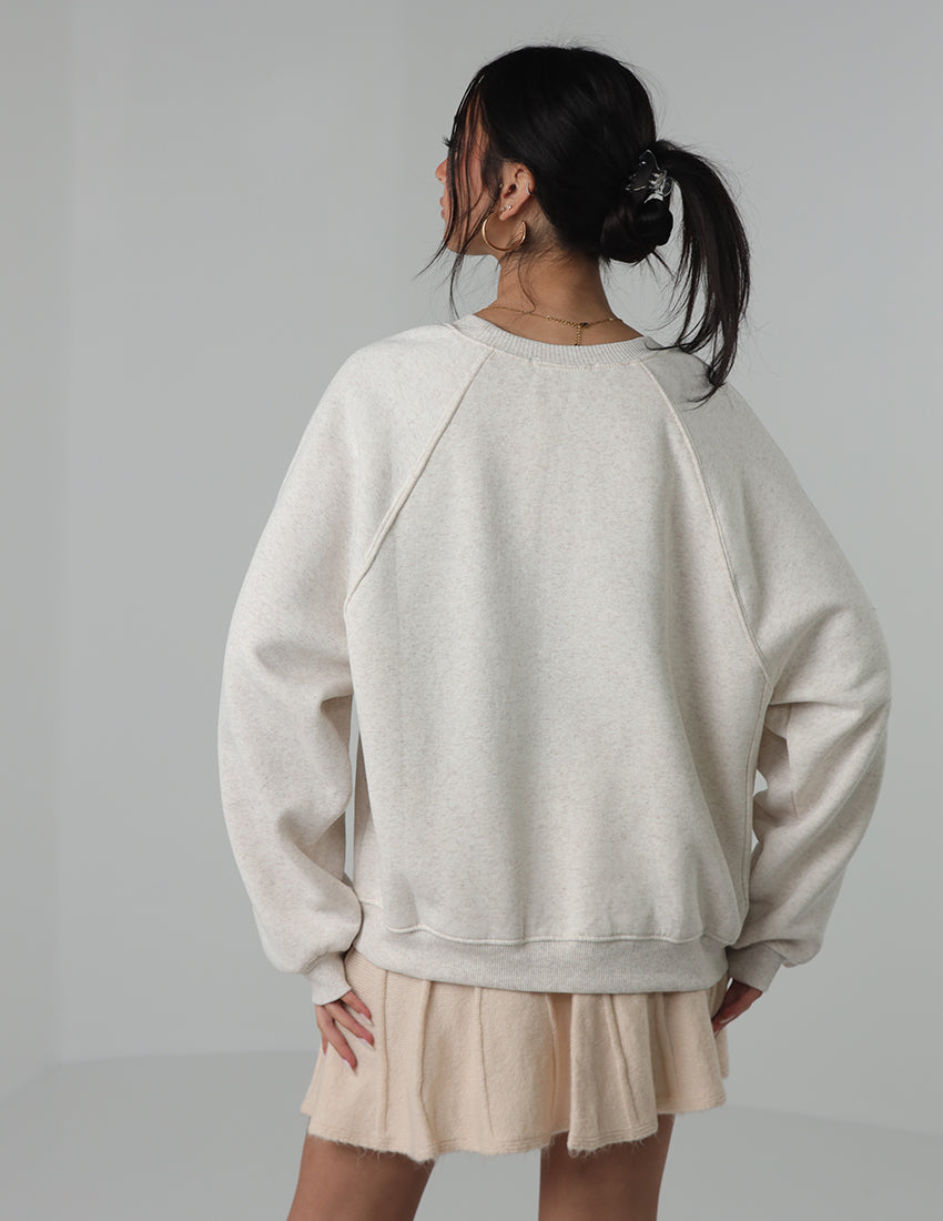 سويت شيرت قطني بأكمام راجلان